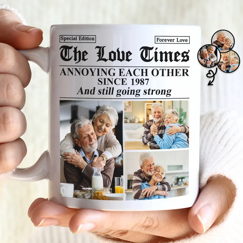 Old Couples,Gift For Couples,Gift For Women,Gift For Men,Gift For Wife,Gift For Husband,Gift For Boyfriend,Gift For Girlfriend,Love,LGBT - Custom Photo The Love Times Newspaper Theme - Personalized Mug