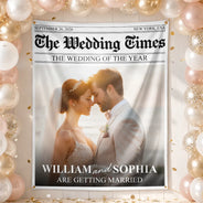 Custom Photo,Romantic,Gift For Couples,Wedding,Upload Full Photo - Custom Photo The Wedding Times - Personalized Backdrop