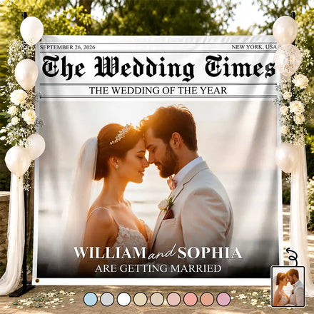 Custom Photo The Wedding Times - Personalized Backdrop