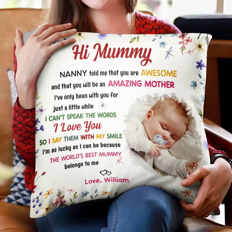 New Mom,Gift For Mother,Happy,Top Market,Top Market,Photo - Custom Photo The World's Best Mommy Belongs To Me - Personalized Pillow