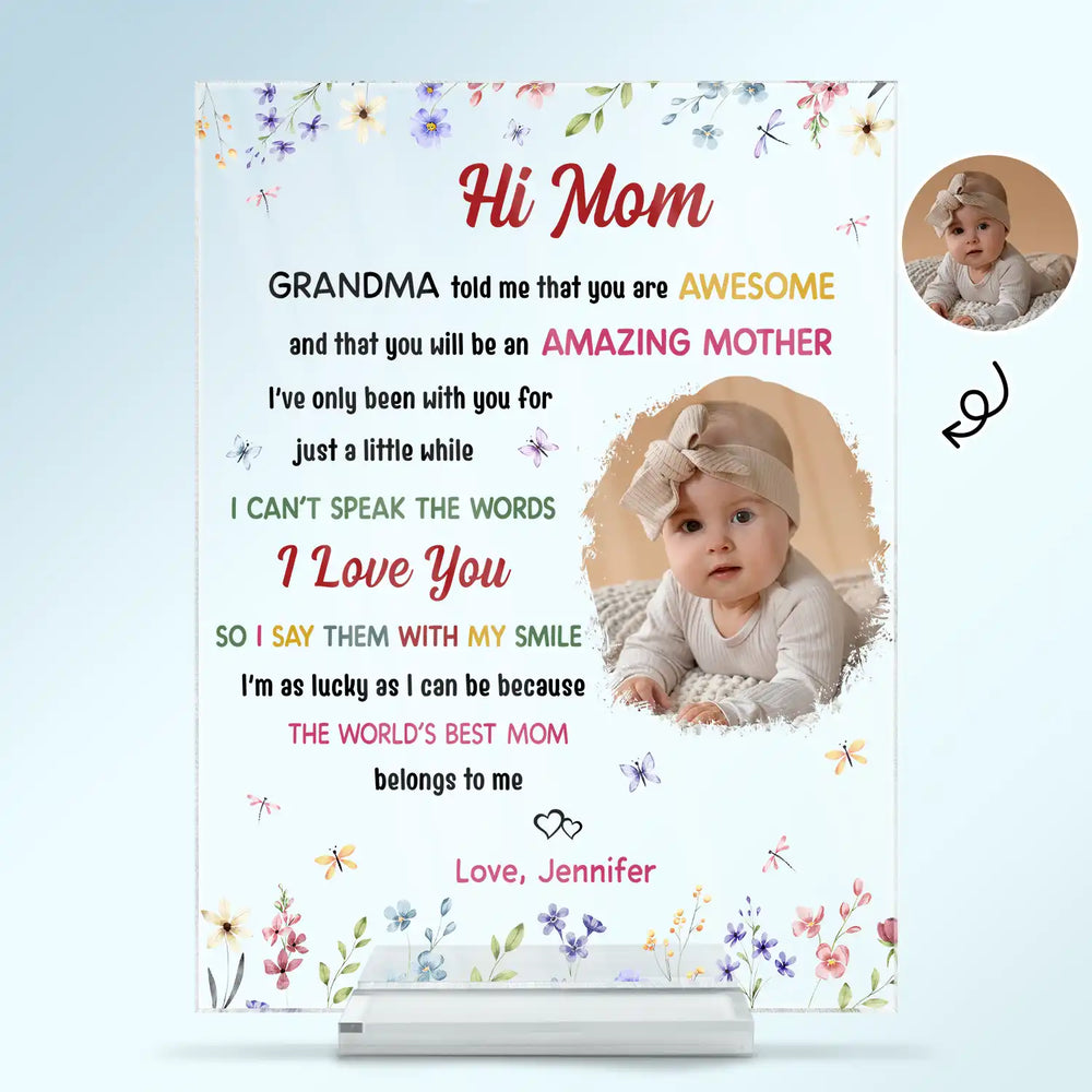 Custom Photo The World's Best Mommy Belongs To Me - Personalized Vertical Rectangle Acrylic Plaque
