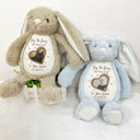 Pet Lovers, Cat Lovers, Dog Lovers, Sad, Memorial, Family, Gift For Sibling, Parents, Gift For Grandparents - Custom Photo Think Of Me In Your Heart Memorial - Personalized Soft Toy Bunny