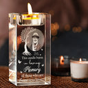 Gift For Husband, Gift For Men, Gift For Grandpa, Gift For Women, New Dad, Gift For Father, Gift For Grandma, Happy, New Mom, Gift For Mother - Custom Photo This Candle Burns In Loving Memory - Personalized Crystal Candle Holder