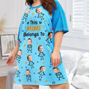 Gift For Grandma, Gift For Mother, Gift For Aunt, Happy, Custom Photo, Stick Figure - Custom Photo This Grandma Mom Belongs To Kids Pet - Personalized Women's Sleep Tee