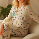 Gift For Grandma,Gift For Mother,Funny - Custom Photo This Nana Mom Belongs To Grandkids - Personalized Satin Pajama Set