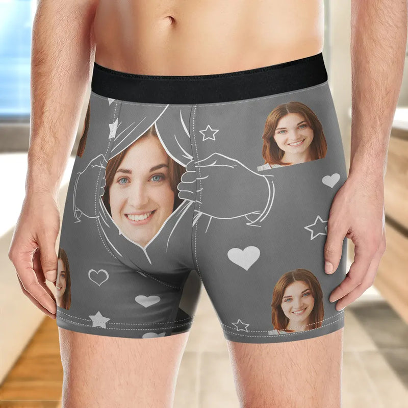 Custom Photo, Gift For Couples, Gift For Husband, Gift For Boyfriend, Funny - Custom Photo This Property Belongs To - Personalized Men's Boxer Briefs