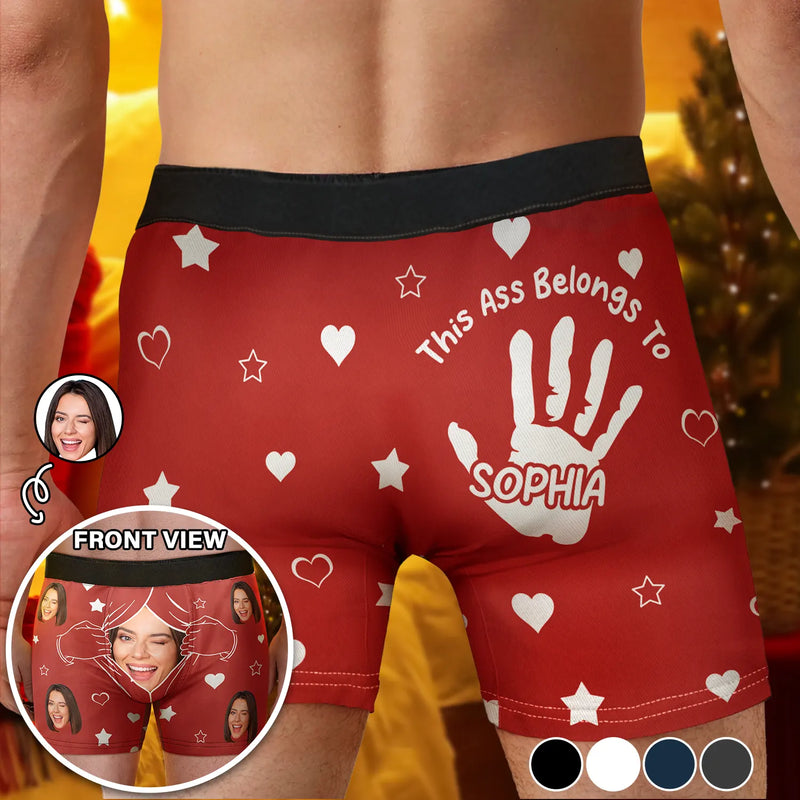 Custom Photo, Gift For Couples, Gift For Husband, Gift For Boyfriend, Funny - Custom Photo This Property Belongs To - Personalized Men's Boxer Briefs