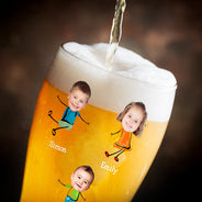 Gift For Father, Custom Photo, Funny - Custom Photo To Dad From The Reason You Drink - Personalized Pilsner Glass