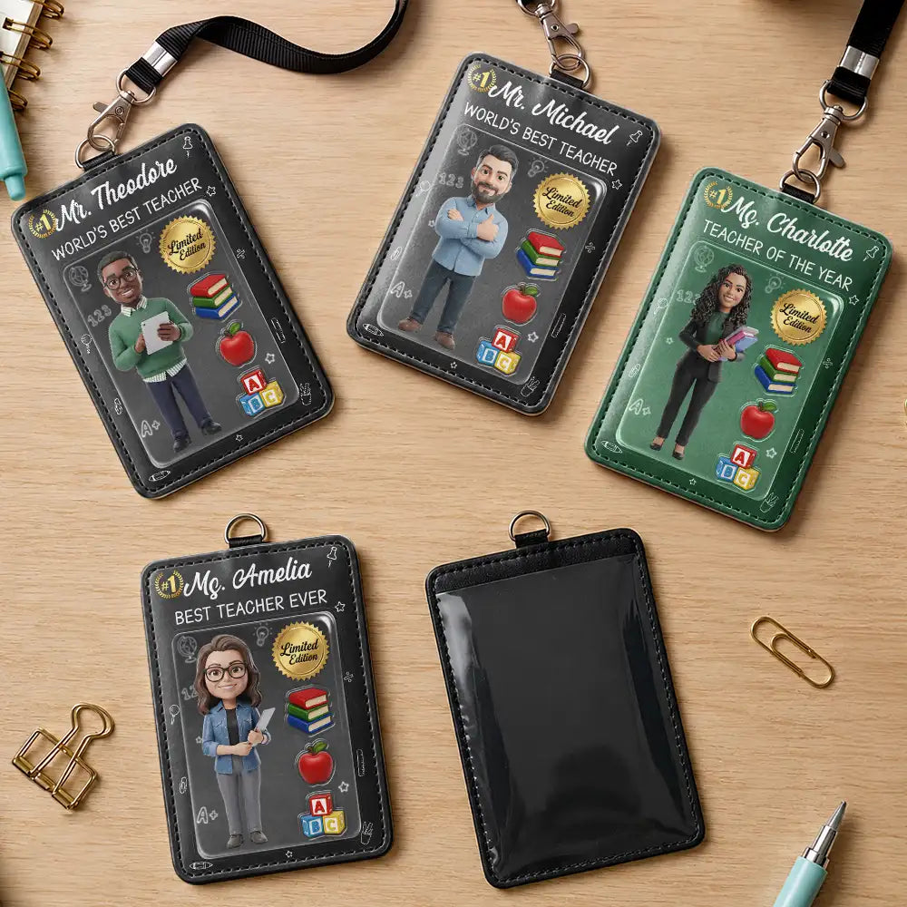 Art Design,Teacher,Confident,Back To School,Photo - Toybox Figure - Custom Photo Toybox Figure Best Teacher Ever - Personalized Badge Holder