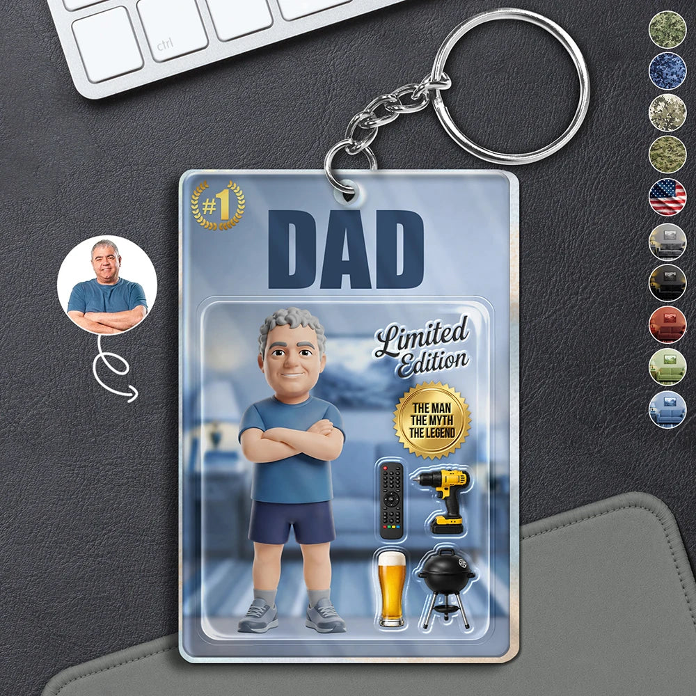 Custom Photo Toybox Figure Dad Grandpa Limited Edition - Personalized Acrylic Keychain