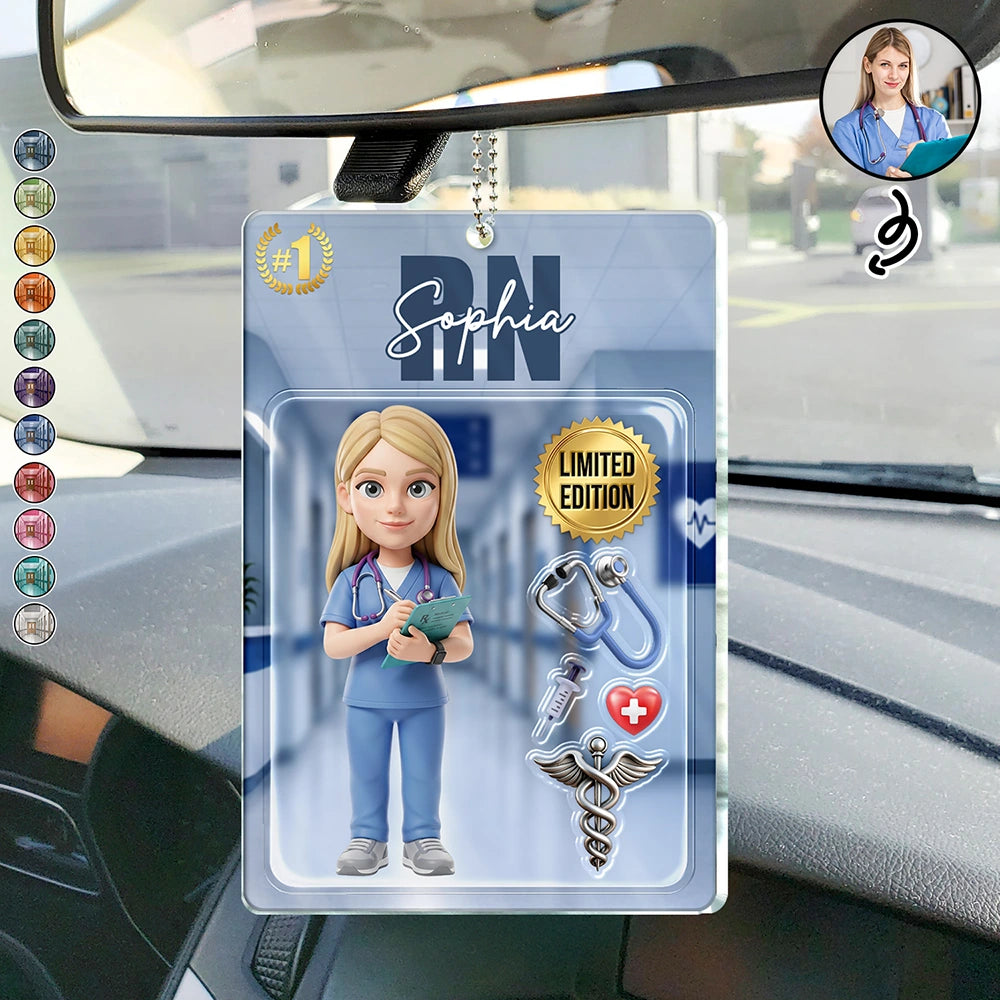 Custom Photo, Art Design, Nurse, Confident, Photo - Toybox Figure - Custom Photo Toybox Figure Nurse Limited Edition - Personalized Acrylic Car Hanger