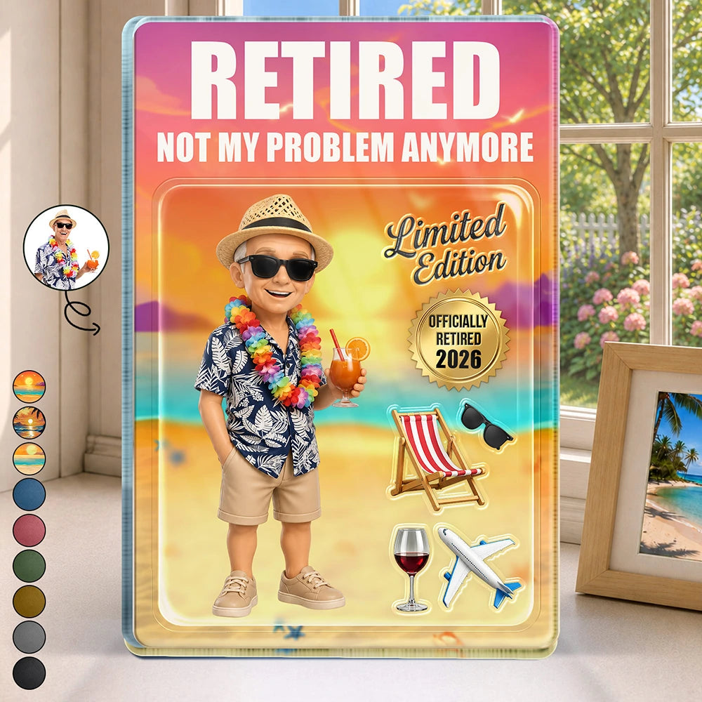 Custom Photo Toybox Figure The Legend Has Retired - Personalized Custom Shaped Acrylic Plaque