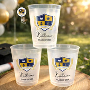 Gift For Women,Gift For Men,Graduation,Custom Photo,Happy,Gift For Yourself - Custom Photo University Logo Graduation - Personalized Frosted Cups