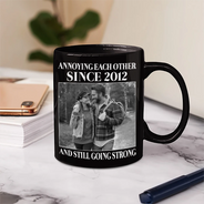 Old Couples,Gift For Husband,Gift For Wife,Gift For Couples,Gift For Boyfriend,Gift For Girlfriend,Love - Custom Photo Vintage Annoying Each Other Since - Personalized Mug
