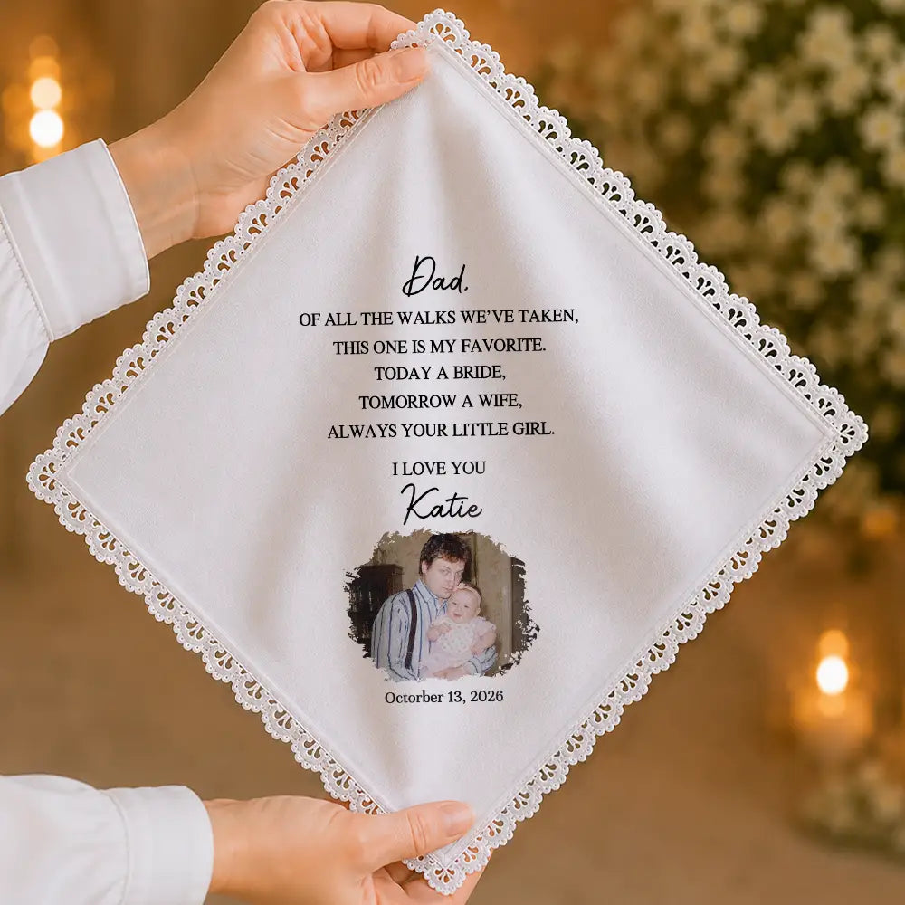 Sentimental,Custom Photo,Gift For Mother,Wedding,Upload Full Photo - Custom Photo Vintage Childhood For Happy Tears - Personalized Handkerchief