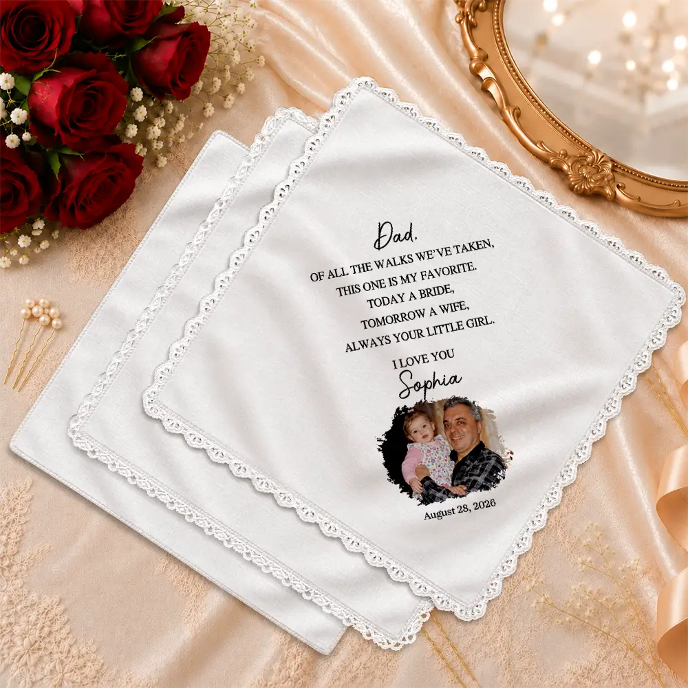 Sentimental,Custom Photo,Gift For Mother,Wedding,Upload Full Photo - Custom Photo Vintage Childhood For Happy Tears - Personalized Handkerchief