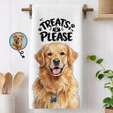 Top Market,Adorable,Art Design,New House,Pet Lovers,Photo - Vivid Watercolor Art - Custom Photo Vivid Watercolor Art Bone Appetit Lovely Pet Portrait - Personalized Kitchen Towel
