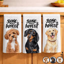 Top Market,Adorable,Art Design,New House,Pet Lovers,Photo - Vivid Watercolor Art - Custom Photo Vivid Watercolor Art Bone Appetit Lovely Pet Portrait - Personalized Kitchen Towel