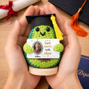 Sad,Graduation,Family - Custom Photo Walking Beside You Every Step Of The Way - Personalized Doll Crochet With Custom Card
