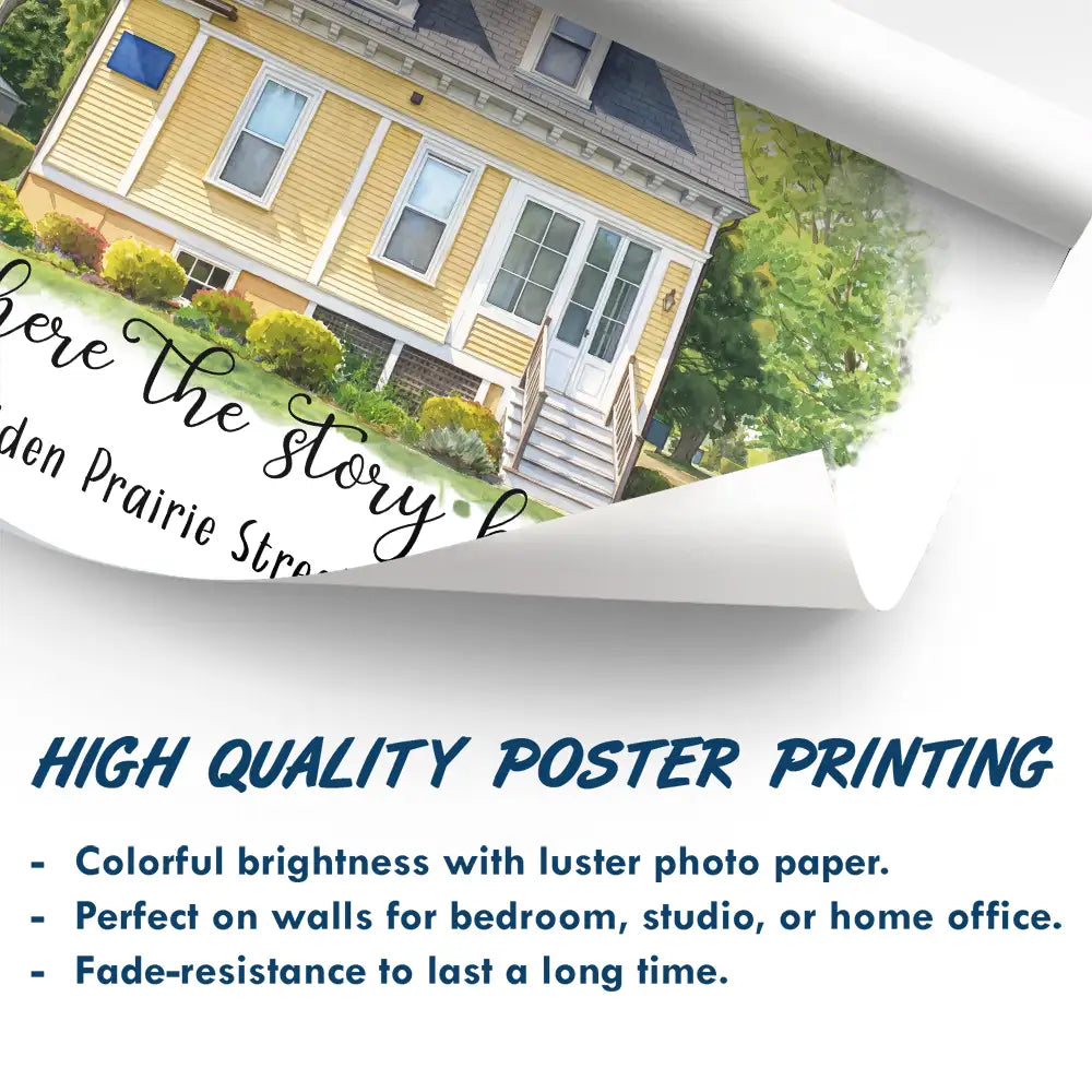 Custom Photo, Art Design, Family, Proud, Photo - Watercolor - With BG - Custom Photo Watercolor Painting Home Sweet Home - Personalized Poster