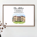 Custom Photo, Art Design, Gift For Couples, Top Market, Wedding, Romantic, Photo - Watercolor - With BG - Custom Photo Watercolor Painting Watercolor Wedding Venue Guest Book - Personalized Poster