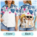 Custom Photo, Art Design, Summer, Pet Lovers, Playful, Photo - Watercolor Summer Pet With Accessories - Custom Photo Watercolor Pet With Summer Accessories - Personalized Hawaiian Shirt