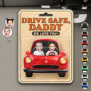 Custom Photo, Gift For Father, Gift For Grandpa, Love - Custom Photo We Love You Daddy - Personalized Custom Shaped Acrylic Car Visor Clip