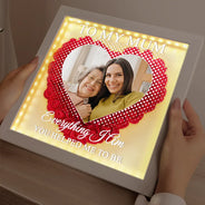 Gift For Mother,Gift For Grandma,Love,Family - Custom Photo We Love You Everyday - Personalized LED Light Flower Shadow Box