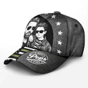 Gift For Father,Custom Photo,Independence Day,Art Design,Top Market,Confident,Photo - Pencil Sketch - Dark BG - Custom Photo White Pencil Sketch Art Best Dad Papa Ever - Personalized Classic Cap