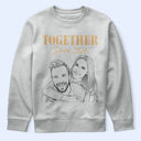 Gift For Couples,Old Couples,Gift For Husband,Gift For Wife,Gift For Boyfriend,Gift For Girlfriend,LGBT,Non-Eng,Photo - Pencil Sketch (Dark BG),Romantic - Custom Photo White Pencil Sketch Art You And Me We Got This - Personalized T Shirt
