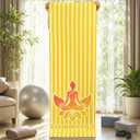Gift For Yourself, Gift For Women, Custom Photo, Confident, Remove BG Photo - Custom Photo Yoga Studio Logo With Striped Pattern - Personalized Yoga Mat