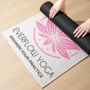 Gift For Yourself, Gift For Women, Custom Photo, Confident, Remove BG Photo - Custom Photo Yoga Studio Logo With Striped Pattern - Personalized Yoga Mat