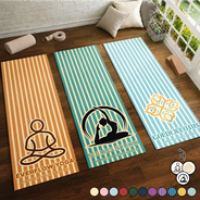 Gift For Yourself, Gift For Women, Custom Photo, Confident, Remove BG Photo - Custom Photo Yoga Studio Logo With Striped Pattern - Personalized Yoga Mat