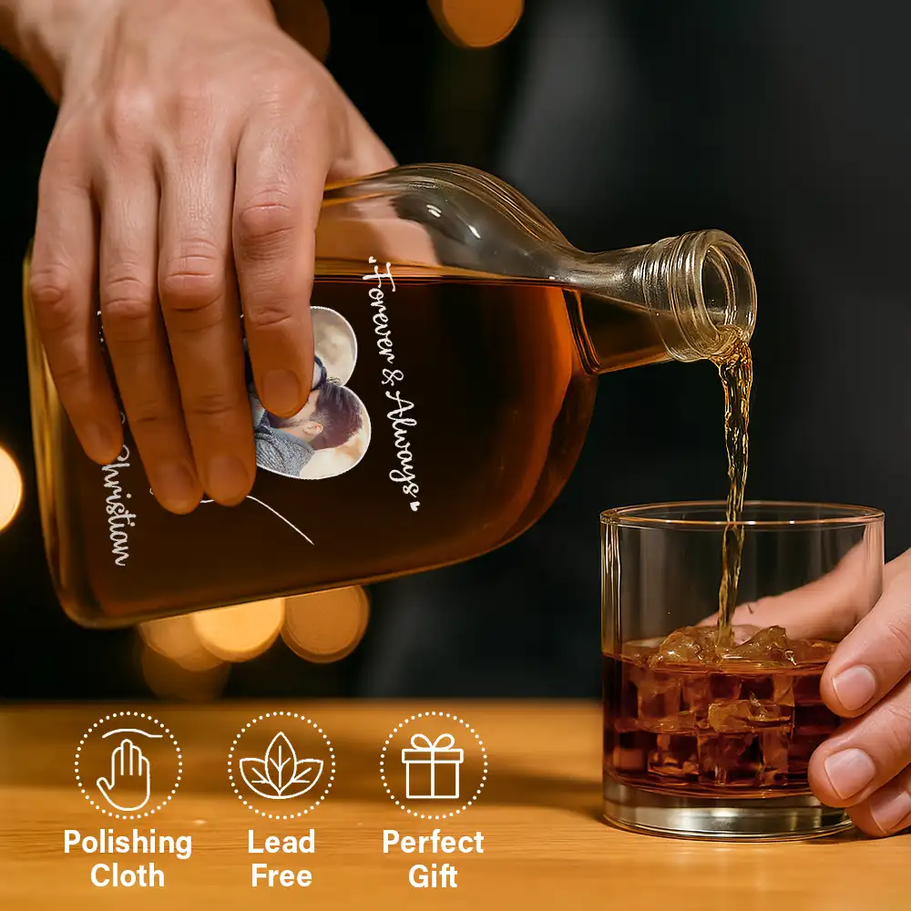 Gift For Couples,Gift For Husband,Gift For Wife,Love,Custom Photo - Custom Photo You And Me We Got This - Personalized Whiskey Bottle
