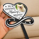 Sad,Memorial,Dog Lovers,Cat Lovers,Pet Lovers - Custom Photo You Left A Paw Print On Our Hearts Forever Memorial - Personalized Metal Garden Stake