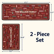Sentimental,Christmas,Family,Custom Text - Custom Family Names Christmas - Personalized Runner Rug