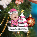 Custom Photo Baby First Christmas Funny - Personalized Custom Shaped Acrylic Ornament
