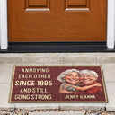 Custom Photo Caricature Vintage Annoying Each Other - Personalized Doormat