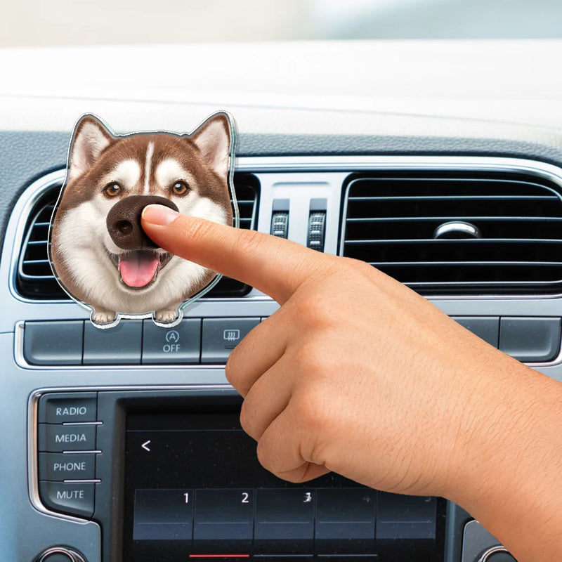 Top Market,Art Design,Humorous,Dog Lovers,Pet Lovers,Photo - Squishy Dog Nose - Custom Photo Funny Dog Nose Boop It - Personalized Squishy Acrylic Car Vent Clip