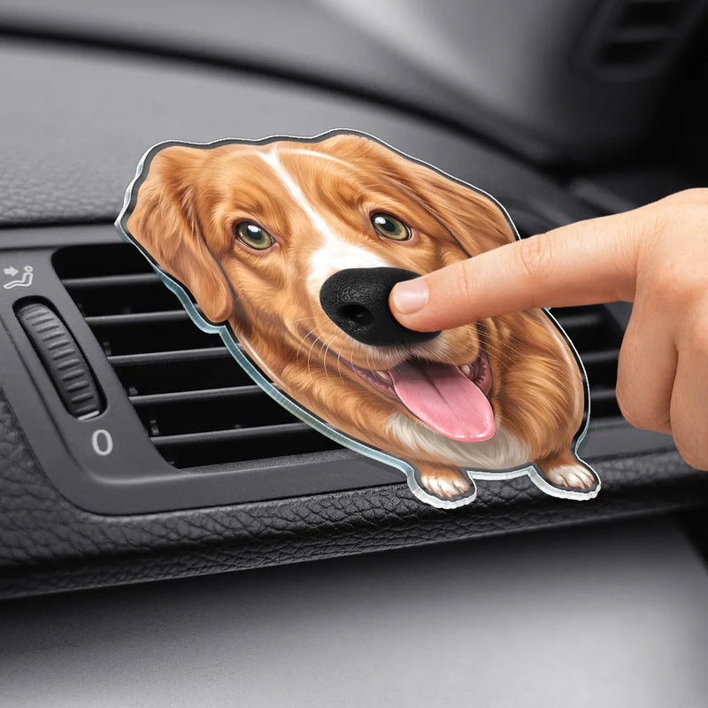 Top Market,Art Design,Humorous,Dog Lovers,Pet Lovers,Photo - Squishy Dog Nose - Custom Photo Funny Dog Nose Boop It - Personalized Squishy Acrylic Car Vent Clip