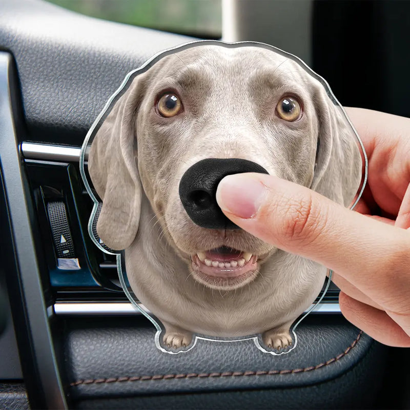 Top Market,Art Design,Humorous,Dog Lovers,Pet Lovers,Photo - Squishy Dog Nose - Custom Photo Funny Dog Nose Boop It - Personalized Squishy Acrylic Car Vent Clip