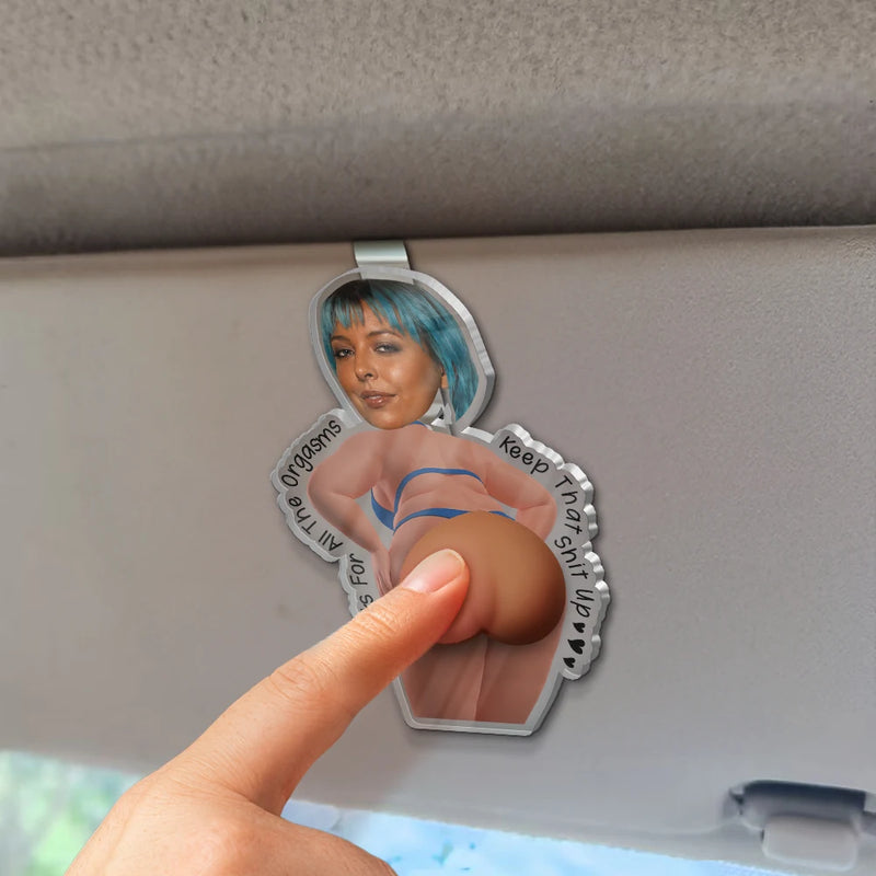 Custom Photo Hope Your Day Is Nice - Personalized Squishy Acrylic Car Visor Clip