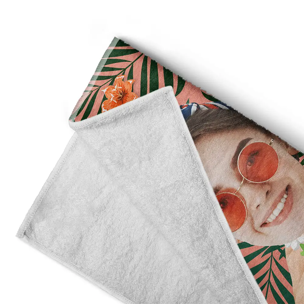 Custom Photo Hula Dancing - Personalized Beach Towel