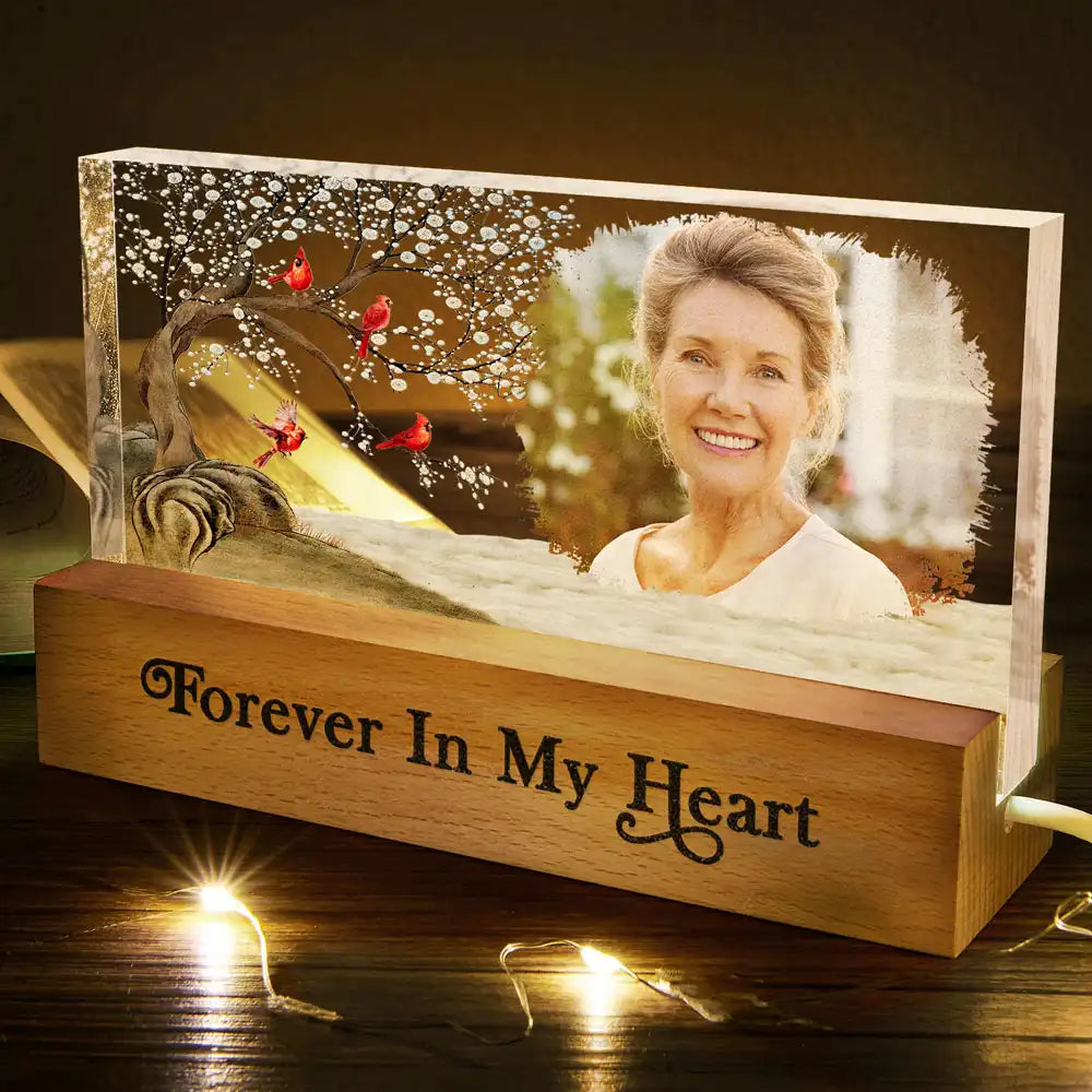 Custom Photo I'm Always With You Family Memorial - Personalized Rectangle LED Light