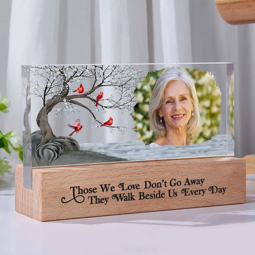 Custom Photo I'm Always With You Family Memorial - Personalized Rectangle LED Light