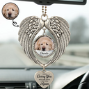 Sentimental,Christmas,Custom Photo,Pet Lovers,Memorial,Upload Full Photo - Custom Photo Memorial Pet I Will Carry You With Me - Personalized Angel Wings Photo Ornament