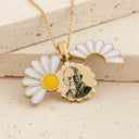 Custom Photo Pencil Sketch Portrait In Memorial Of Loved One - Personalized Hidden Message Necklace