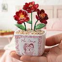 Custom Photo Pencil Sketch The Love Between Mother & Daughter Is Forever - Personalized Glass Flower Plant Pot