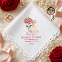Art Design,Sentimental,Gift For Yourself,Gift For Women,Wedding,Photo - Watercolor - Remove BG - Custom Photo Realistic Watercolor Art Mother Of The Bride Groom & Birth Flower - Personalized Handkerchief