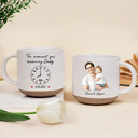 Custom Photo Realistic Watercolor Art The Moment You Became My Daddy Mommy Date And Time - Personalized Pottery Mug